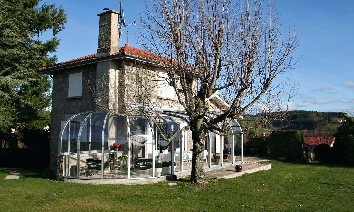 SAPHIR PERLE Wintergarten für Eckterrassen